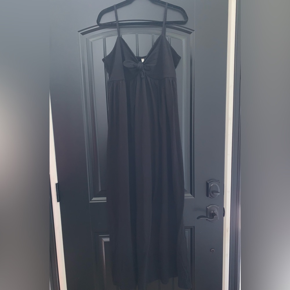 ASOS Black Tie Front Maxi Dress